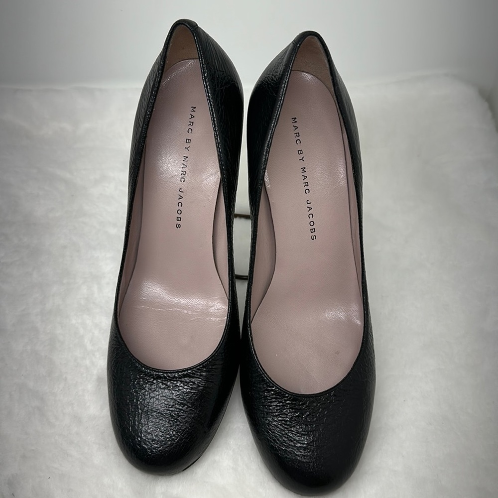 Marc By Marc Jacobs Black Textured Leather Pumps 37 1/2 Pre-owned